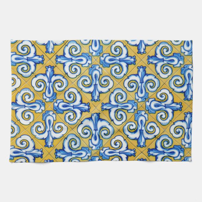 Spanish Tile Tea Towel (Horizontal)