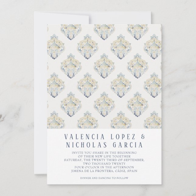 Spanish Tile Wedding Invitation (Front)