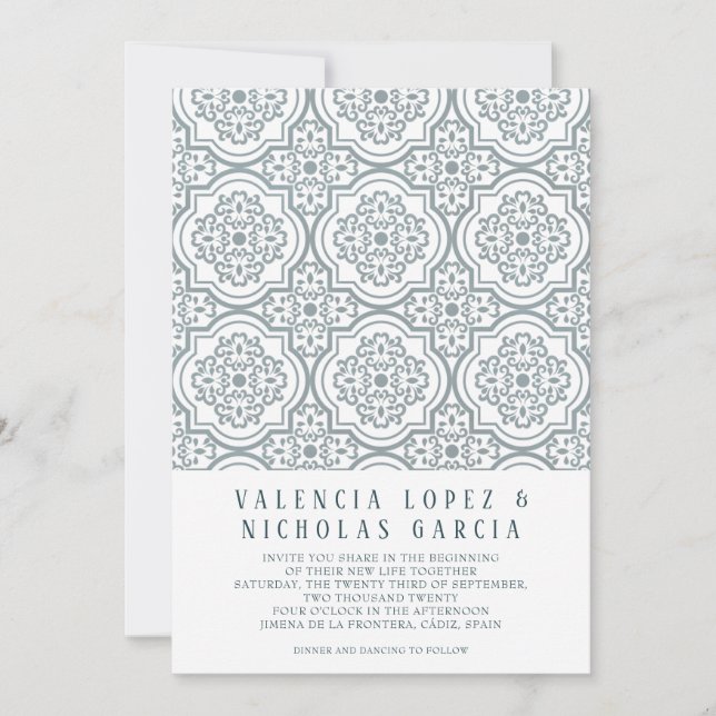 Spanish Tile Wedding Invitation (Front)