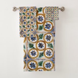 Spanish Tiles #2 #travel #pattern #wall #art  Bath Towel Set