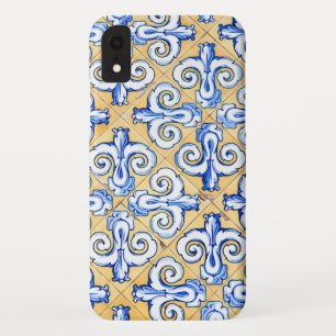 Spanish Tiles - Azulejo Blue, Yellow and White iPhone XR Case