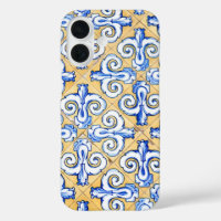 Spanish Tiles - Azulejo Blue, Yellow and White