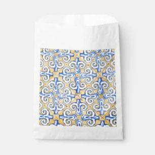 Spanish Tiles - Azulejo Blue, Yellow and White Favour Bag