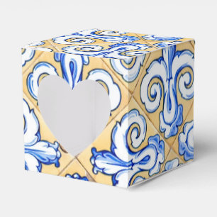Spanish Tiles - Azulejo Blue, Yellow and White Favour Box
