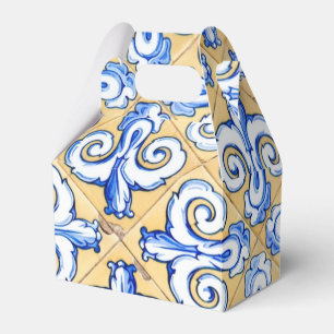 Spanish Tiles - Azulejo Blue, Yellow and White Favour Box