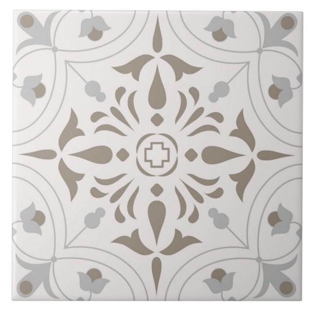 Spanish Tiles Pattern Ceramic Tile  (Front)