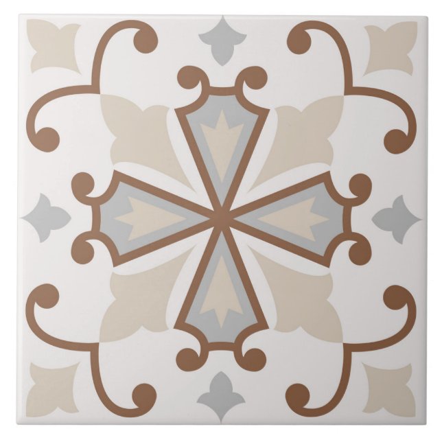 Spanish Tiles Pattern Ceramic Tile  (Front)