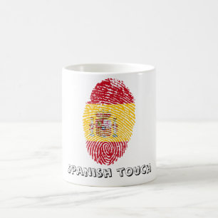 Spanish touch fingerprint flag coffee mug