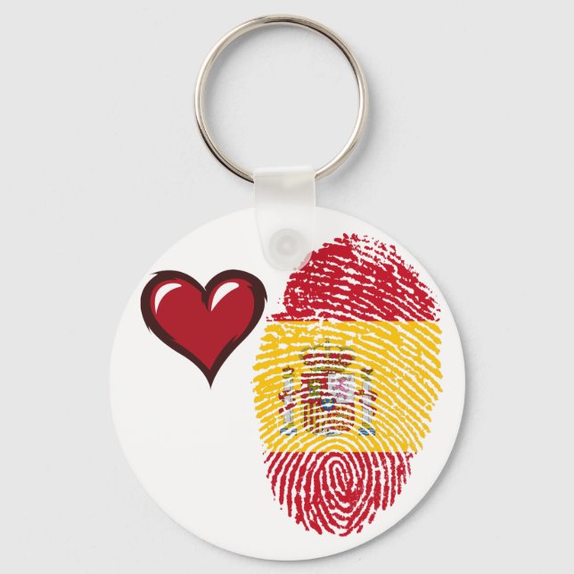Spanish touch fingerprint flag key ring (Front)