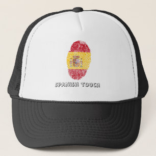 Spanish touch fingerprint flag trucker hat