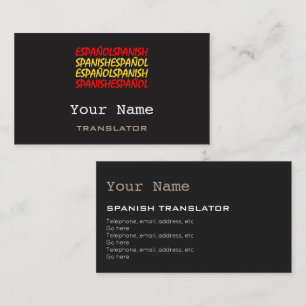 Spanish Translator or Interpreter Business Cards