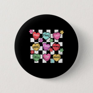 Spanish Valentine Conversation Heart Feliz San Val 6 Cm Round Badge