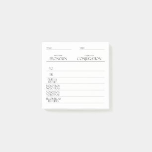 Spanish Verbs Conjugation Practice Post-it Notes
