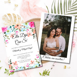 Spanish Vibrant Floral Wedding Engagement Party Invitation