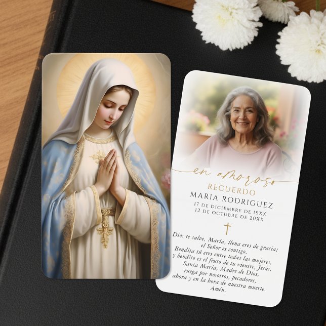 Spanish Virgin Mary Hail Mary Photo Prayer Cards (Creator Uploaded)