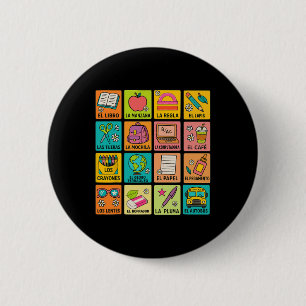 Spanish Vocabulary Back To School Maestra Bilingua 6 Cm Round Badge