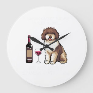 Spanish Water and wine Funny dog 1 Large Clock