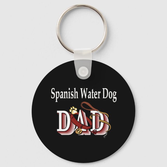 spanish water DOG DAD Keychain (Front)