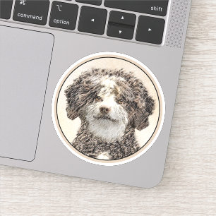 Spanish Water Dog Painting - Cute Original Dog Art