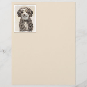 Spanish Water Dog Painting - Cute Original Dog Art
