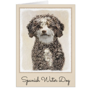 Spanish Water Dog Painting - Cute Original Dog Art