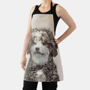 Spanish Water Dog Painting - Cute Original Dog Art Apron