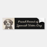 Spanish Water Dog Painting - Cute Original Dog Art