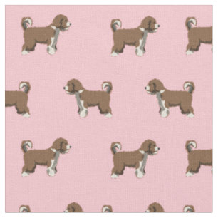 Spanish Water Dog pink dog Fabric