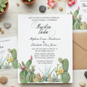 Spanish Wedding Cactus Succulent Garden Invitation Flyer