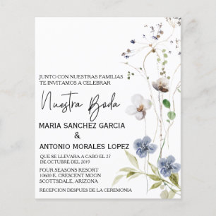 Spanish Wedding Christmas Flower Nuestra Boda Flyer