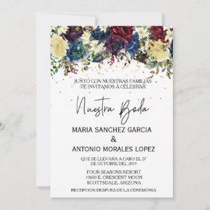 Spanish Wedding Christmas Winter Nuestra Boda   Invitation