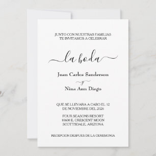 Spanish Wedding Formal Nuestra Boda Invitations
