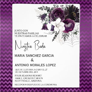 Spanish Wedding Halloween Flower Nuestra Boda Flyer