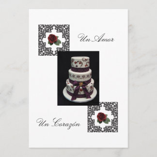 Spanish wedding invitation " Flowers& Cake"