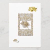 Spanish Wedding Invitation "Gold Bands & Coins"