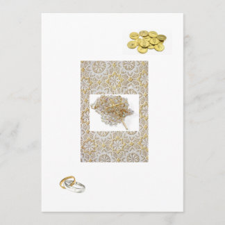 Spanish Wedding Invitation "Gold Bands & Coins"