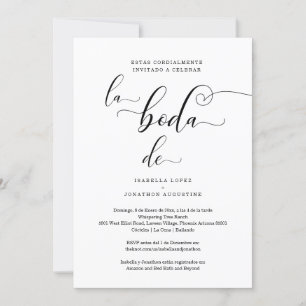 Spanish Wedding Invite All in One w- RSVP Registry