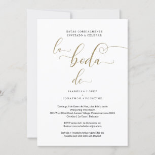 Spanish Wedding Invite All in One w- RSVP Registry