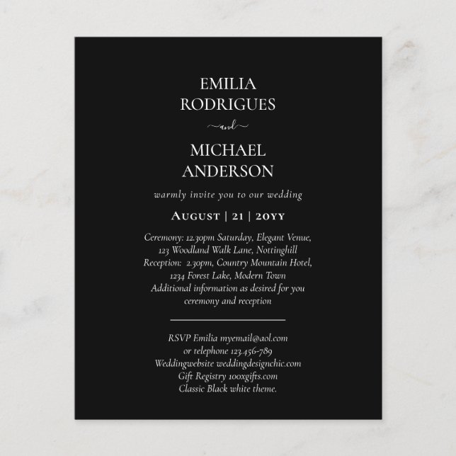 Spanish Wedding Invites BILINGUAL Budget Boda Flyer (Front)