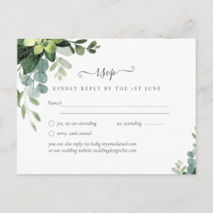 Spanish Wedding NUESTRA BODA Eucalyptus Greenery Postcard