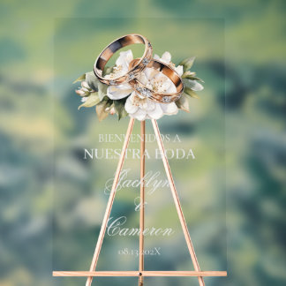 Spanish wedding sign with ring