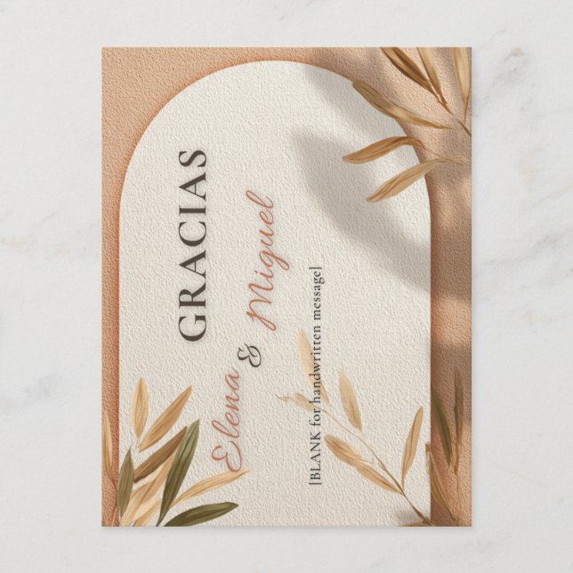 Spanish Wedding Thank You Card  (Front)