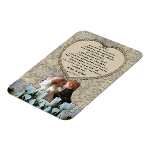 Spanish White Bride & Groom Love Poem Magnet