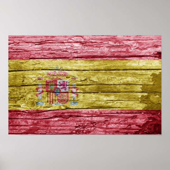 Spanish wood flag poster (Front)