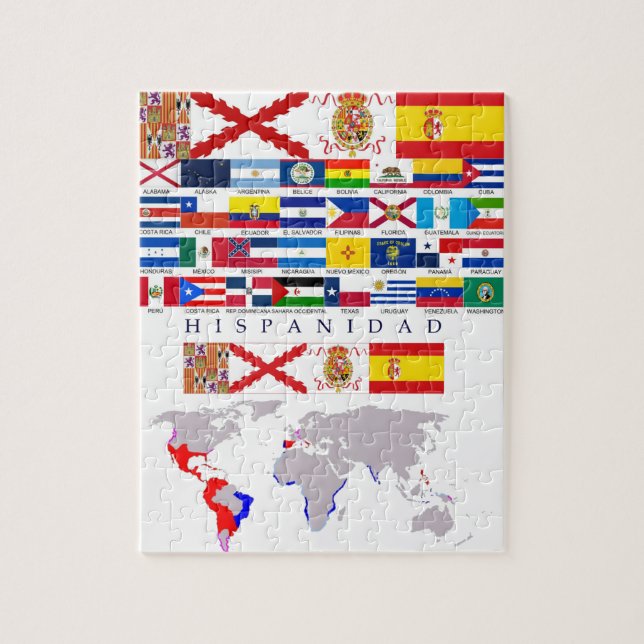 SPANISHNESS origin with map. Puzzle (Vertical)