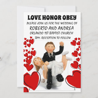 SPANKING COUPLE FUNNY WEDDING CUSTOM INVITATIONS 