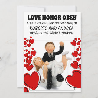 SPANKING COUPLE FUNNY WEDDING CUSTOM INVITATIONS 