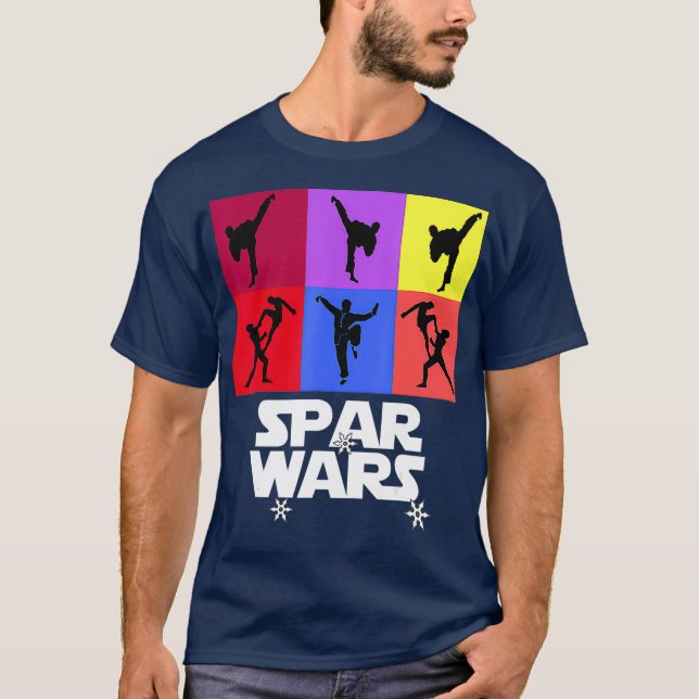 Spar Wars  Kick Boxing Taekwondo MMA Karate T-Shirt (Front)