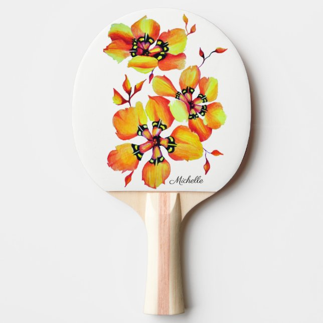 Sparaxis Harlequin Grandiflora Cape Watercolor Ping Pong Paddle (Front)