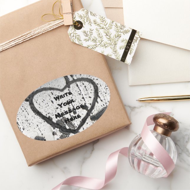 Spare An Aspen Tree Bark Photograph Custom Oval Sticker (Gifting)